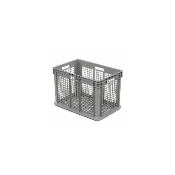 Akro-Mils Mesh Straight Wall Storage Container, 23-3/4 in L x 15-3/4 in W x 16-1/8 in H, Gray, 2 PK 37616GREYGBL - main